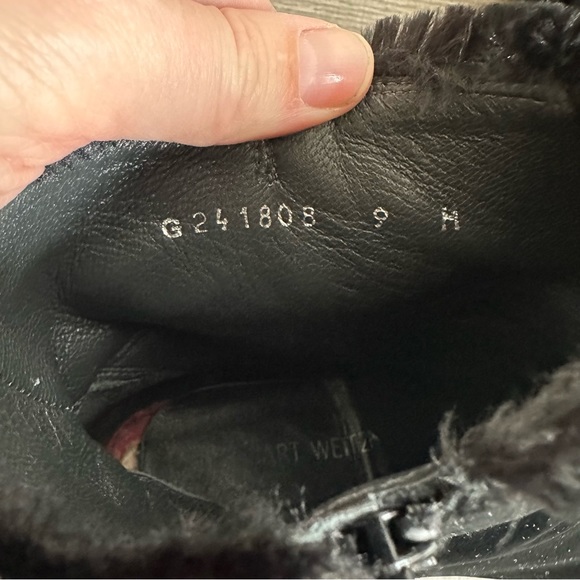 Stuart Weitzman On The Fringe Black Ankle Boots Block Heel Booties Womens Size 9 - Picture 13 of 15